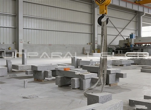 news-1-1 machined granite components stored in production workshop